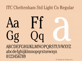 ITC Cheltenham Std Light Cn Regular OTF 1.018;PS 001.001;Core 1.0.31;makeotf.lib1.4.1585图片样张