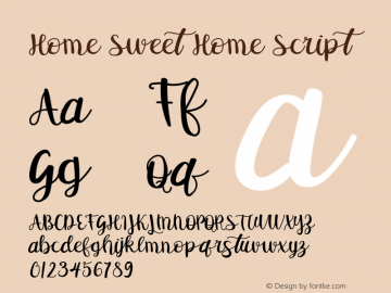 Home Sweet Home Script Version 1.002;Fontself Maker 3.5.4图片样张