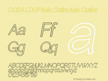 CODA LOOP Italic Outline It Out Version 1.000图片样张