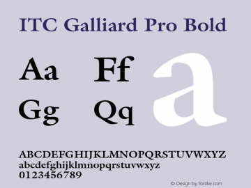 GalliardPro-Bold Version 1.00图片样张