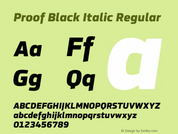Proof Black Italic Regular 1.010图片样张