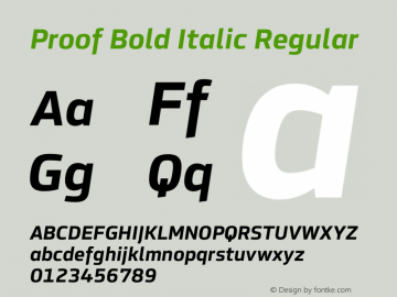 Proof Bold Italic Regular 1.010图片样张