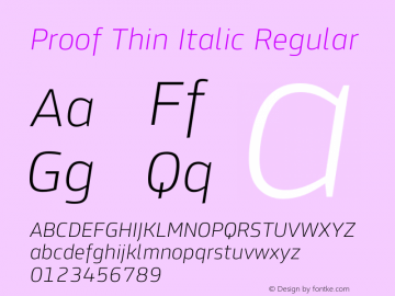 Proof Thin Italic Regular 1.010图片样张