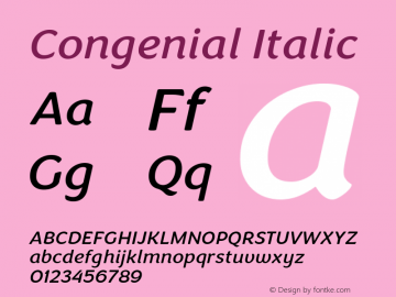 Congenial Italic Version 1.000图片样张