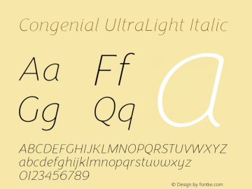 Congenial UltraLight Italic Version 1.000图片样张