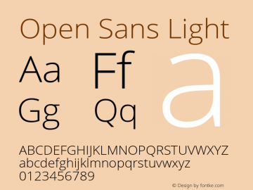 Open Sans Light Version 1.10图片样张