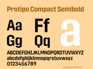 Protipo Compact Sb Version 1.001;hotconv 1.0.107;makeotfexe 2.5.65593图片样张