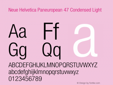 NeueHelveticaPaneuropean-47CondensedLight Version 1.00 Build 1000;com.myfonts.easy.linotype.neue-helvetica.paneuropean-47-condensed-light-189171.wfkit2.version.54xY图片样张