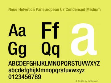 NeueHelveticaPaneuropean-67CondensedMedium Version 1.00 Build 1000;com.myfonts.easy.linotype.neue-helvetica.paneuropean-67-condensed-medium-189171.wfkit2.version.54yn图片样张