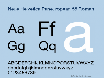 NeueHelveticaPaneuropean-55Roman Version 4.00 Build 1000;com.myfonts.easy.linotype.neue-helvetica.paneuropean-55-roman-189171.wfkit2.version.54wK图片样张