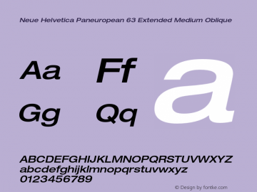 NeueHelveticaPaneuropean-63ExtendedMediumOblique Version 2.000 Build 1000;com.myfonts.easy.linotype.neue-helvetica.paneuropean-63-medium-extended-oblique-189171.wfkit2.version.54Ag图片样张