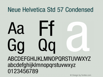 NeueHelveticaStd-57Condensed Version 2.000 Build 1000;com.myfonts.easy.linotype.neue-helvetica.std-57-condensed-189171.wfkit2.version.54y9图片样张