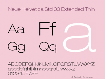 NeueHelveticaStd-33ExtendedThin Version 2.000 Build 1000;com.myfonts.easy.linotype.neue-helvetica.pro-33-thin-extended-189171.wfkit2.version.54zB图片样张