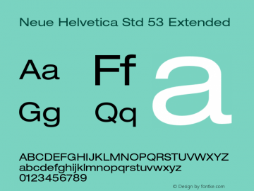 NeueHelveticaStd-53Extended Version 2.000 Build 1000;com.myfonts.easy.linotype.neue-helvetica.pro-53-extended-189171.wfkit2.version.54A1图片样张