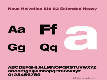 NeueHelveticaStd-83ExtendedHeavy Version 2.000 Build 1000;com.myfonts.easy.linotype.neue-helvetica.pro-83-heavy-extended-189171.wfkit2.version.54At图片样张