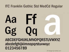 ITC Franklin Gothic Std MedCd Regular Version 2.031;PS 002.000;hotconv 1.0.50;makeotf.lib2.0.16970图片样张