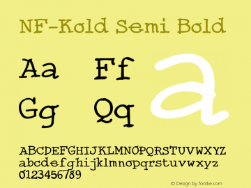NF-Kold Semi Bold Version 4.000图片样张