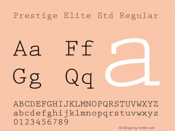 Prestige Elite Std Version 1.022;October 13, 2019;FontCreator 11.5.0.2430 64-bit图片样张