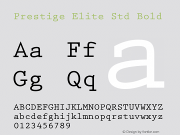 Prestige Elite Std Bold Version 1.022;October 13, 2019;FontCreator 11.5.0.2430 64-bit图片样张