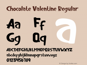 Chocolate Valentine Version 1.00;March 27, 2020;FontCreator 11.5.0.2427 64-bit图片样张