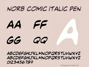 NorBComic-ItalicPen Version 1.002;hotconv 1.0.109;makeotfexe 2.5.65596图片样张