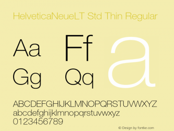 HelveticaNeueLT Std Thin Regular Version 2.035;PS 002.000;hotconv 1.0.51;makeotf.lib2.0.18671图片样张