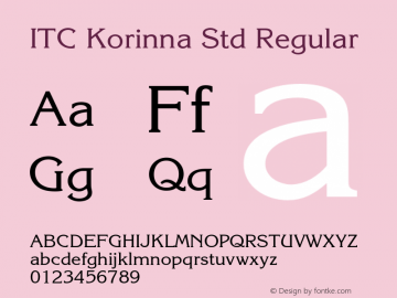 ITC Korinna Std Regular OTF 1.018;PS 001.002;Core 1.0.31;makeotf.lib1.4.1585 Font Sample