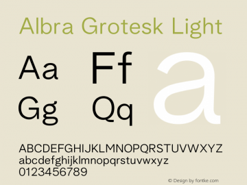 Albra Grotesk Light Version 1.02 | wf-rip DC20200820图片样张