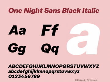 One Night Sans Black Italic Version 1.001图片样张