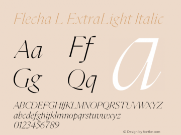 Flecha L ExtraLight Italic Version 2.001图片样张