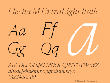 Flecha M ExtraLight Italic Version 2.001图片样张