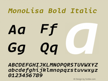 MonoLisa-BoldItalic Version 1.603图片样张