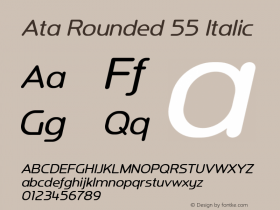 Ata Rounded 55 Italic Version 1.001图片样张