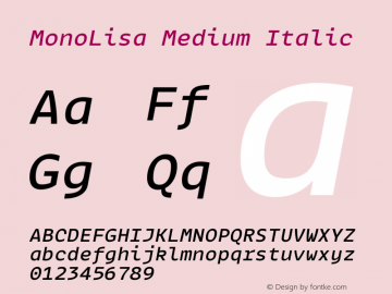 MonoLisa-MediumItalic Version 1.604图片样张