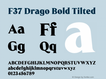 F37 Drago Bold Tilted Version 1.000;FEAKit 1.0图片样张