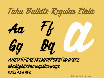 Tahu Bullats Italic Version 1.005图片样张