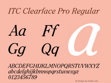 ITC Clearface W03 Italic Version 1.00图片样张