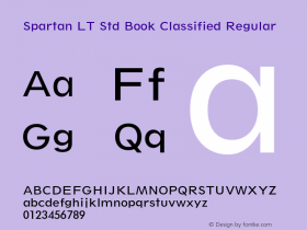 Spartan LT Std Book Classified Regular OTF 1.029;PS 001.001;Core 1.0.33;makeotf.lib1.4.1585 Font Sample