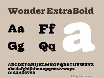 Wonder-Extrabold Version 1.000;hotconv 1.0.109;makeotfexe 2.5.65596图片样张