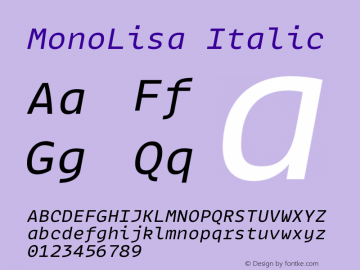MonoLisa-Italic Version 1.700图片样张
