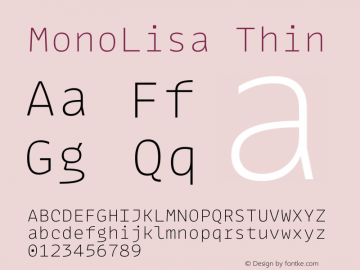 MonoLisa-Thin Version 1.700图片样张