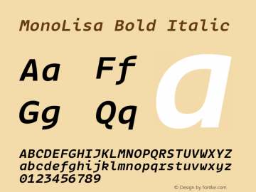 MonoLisa-BoldItalic Version 1.700图片样张