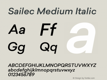 Sailec Medium Italic Version 1.000;hotconv 1.0.109;makeotfexe 2.5.65596图片样张