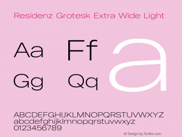 Residenz Grotesk Extra Wide Light Version 0.940图片样张