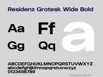 Residenz Grotesk Wide Bold Version 0.940图片样张