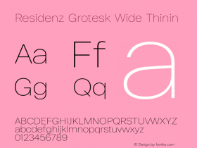 Residenz Grotesk Wide Thinin Version 0.940图片样张