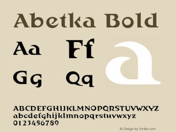 Abetka-Bold Version 002.000图片样张