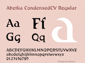 AbetkaCondensedCY-Regular Version 002.000图片样张