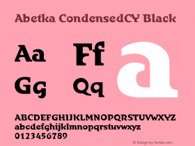 AbetkaCondensedCY-Black Version 002.000图片样张