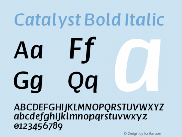 Catalyst Bold Italic Version 1.000;hotconv 1.0.109;makeotfexe 2.5.65596图片样张